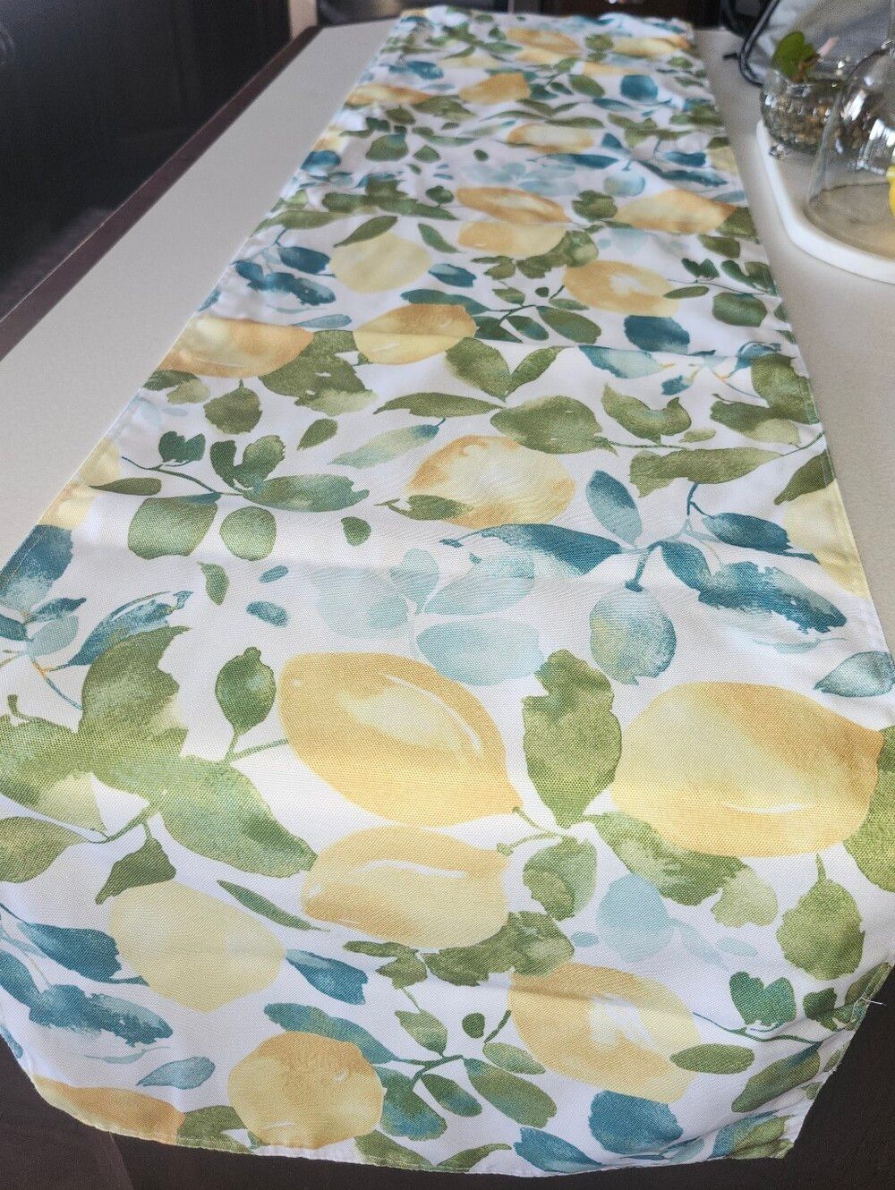 Lemon Branches 70"x16" Table Runner, GREAT Condition